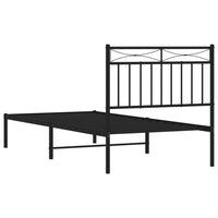 Thumbnail for Bettgestell mit Kopfteil Metall Schwarz 90x190 cm