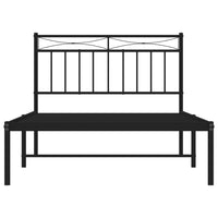 Thumbnail for Bettgestell mit Kopfteil Metall Schwarz 107x203 cm