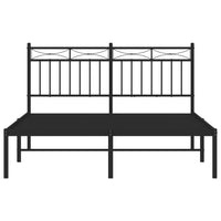 Thumbnail for Bettgestell mit Kopfteil Metall Schwarz 135x190 cm