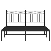 Thumbnail for Bettgestell mit Kopfteil Metall Schwarz 140x190 cm
