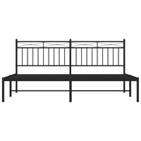 Thumbnail for Bettgestell mit Kopfteil Metall Schwarz 183x213 cm