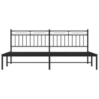 Thumbnail for Bettgestell mit Kopfteil Metall Schwarz 193x203 cm