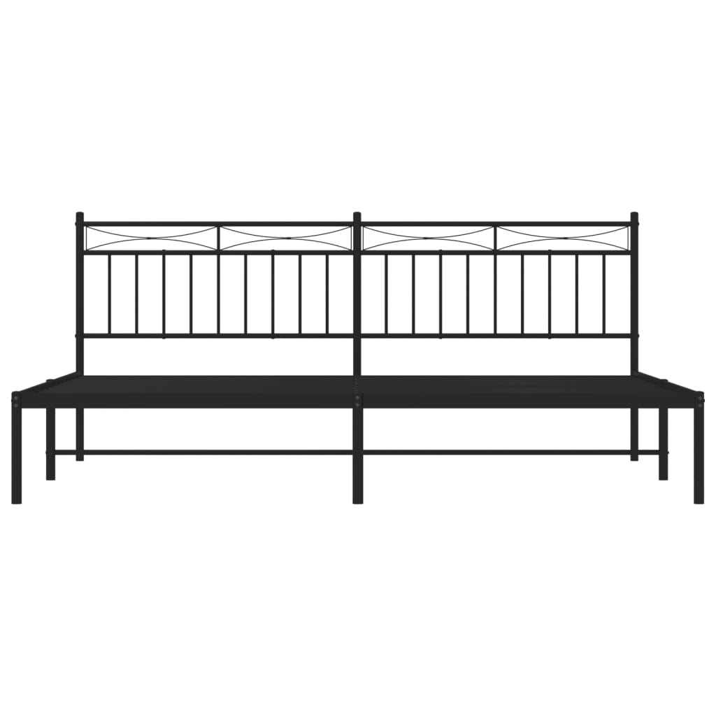 Bettgestell mit Kopfteil Metall Schwarz 200x200 cm