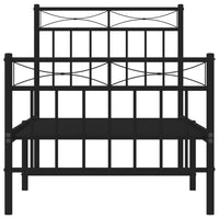 Thumbnail for Bettgestell mit Kopf- und Fußteil Metall Schwarz 80x200 cm