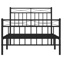 Thumbnail for Bettgestell mit Kopf- und Fußteil Metall Schwarz 100x190 cm