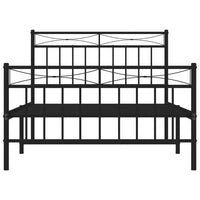Thumbnail for Bettgestell mit Kopf- und Fußteil Metall Schwarz 107x203 cm