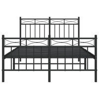 Thumbnail for Bettgestell mit Kopf- und Fußteil Metall Schwarz 120x190 cm
