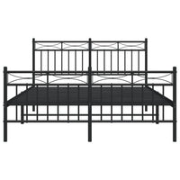 Thumbnail for Bettgestell mit Kopf- und Fußteil Metall Schwarz 135x190 cm