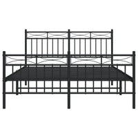 Thumbnail for Bettgestell mit Kopf- und Fußteil Metall Schwarz 140x200 cm