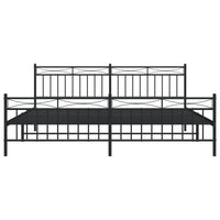 Thumbnail for Bettgestell mit Kopf- und Fußteil Metall Schwarz 193x203 cm