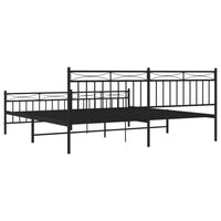 Thumbnail for Bettgestell mit Kopf- und Fußteil Metall Schwarz 193x203 cm