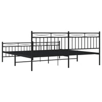 Thumbnail for Bettgestell mit Kopf- und Fußteil Metall Schwarz 200x200 cm