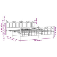 Thumbnail for Bettgestell mit Kopf- und Fußteil Metall Schwarz 200x200 cm