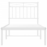 Thumbnail for Bettgestell mit Kopfteil Metall Weiß 80x200 cm