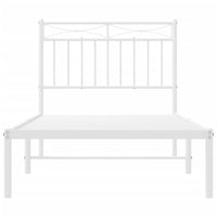 Thumbnail for Bettgestell mit Kopfteil Metall Weiß 90x190 cm