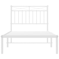 Thumbnail for Bettgestell mit Kopfteil Metall Weiß 90x200 cm