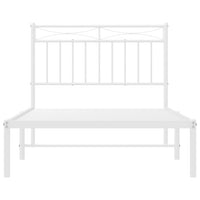 Thumbnail for Bettgestell mit Kopfteil Metall Weiß 100x190 cm