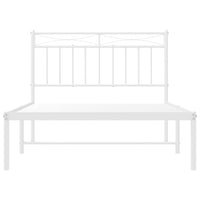 Thumbnail for Bettgestell mit Kopfteil Metall Weiß 107x203 cm