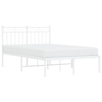 Thumbnail for Bettgestell mit Kopfteil Metall Weiß 120x200 cm