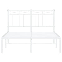 Thumbnail for Bettgestell mit Kopfteil Metall Weiß 120x200 cm