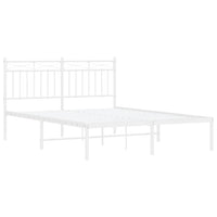 Thumbnail for Bettgestell mit Kopfteil Metall Weiß 135x190 cm