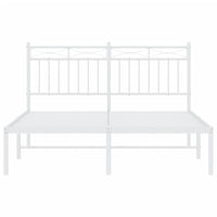 Thumbnail for Bettgestell mit Kopfteil Metall Weiß 135x190 cm