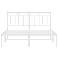 Thumbnail for Bettgestell mit Kopfteil Metall Weiß 140x190 cm