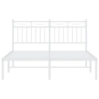 Thumbnail for Bettgestell mit Kopfteil Metall Weiß 140x200 cm