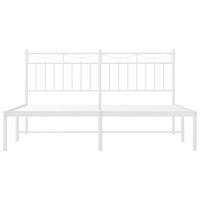 Thumbnail for Bettgestell mit Kopfteil Metall Weiß 160x200 cm