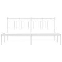 Thumbnail for Bettgestell mit Kopfteil Metall Weiß 180x200 cm