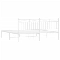Thumbnail for Bettgestell mit Kopfteil Metall Weiß 180x200 cm