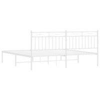Thumbnail for Bettgestell mit Kopfteil Metall Weiß 183x213 cm