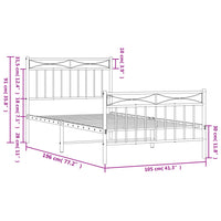 Thumbnail for Bettgestell mit Kopf- und Fußteil Metall Weiß 100x190 cm