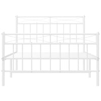 Thumbnail for Bettgestell mit Kopf- und Fußteil Metall Weiß 100x200 cm