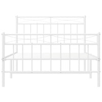 Thumbnail for Bettgestell mit Kopf- und Fußteil Metall Weiß 107x203 cm