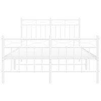 Thumbnail for Bettgestell mit Kopf- und Fußteil Metall Weiß 120x190 cm