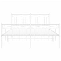 Thumbnail for Bettgestell mit Kopf- und Fußteil Metall Weiß 140x190 cm