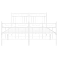 Thumbnail for Bettgestell mit Kopf- und Fußteil Metall Weiß 140x200 cm
