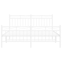 Thumbnail for Bettgestell mit Kopf- und Fußteil Metall Weiß 150x200 cm