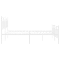 Thumbnail for Bettgestell mit Kopf- und Fußteil Metall Weiß 150x200 cm