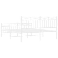 Thumbnail for Bettgestell mit Kopf- und Fußteil Metall Weiß 150x200 cm