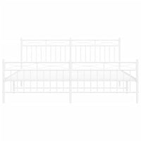 Thumbnail for Bettgestell mit Kopf- und Fußteil Metall Weiß 180x200 cm