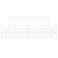 Thumbnail for Bettgestell mit Kopf- und Fußteil Metall Weiß 183x213 cm
