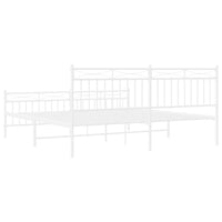 Thumbnail for Bettgestell mit Kopf- und Fußteil Metall Weiß 183x213 cm