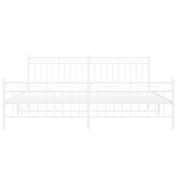 Thumbnail for Bettgestell mit Kopf- und Fußteil Metall Weiß 193x203 cm