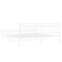 Thumbnail for Bettgestell mit Kopf- und Fußteil Metall Weiß 193x203 cm