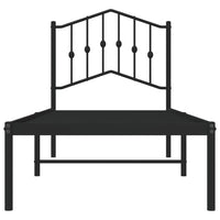 Thumbnail for Bettgestell mit Kopfteil Metall Schwarz 75x190 cm