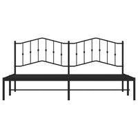 Thumbnail for Bettgestell mit Kopfteil Metall Schwarz 200x200 cm