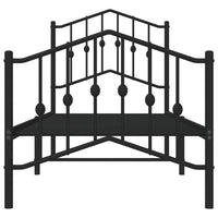 Thumbnail for Bettgestell mit Kopf- und Fußteil Metall Schwarz 75x190 cm
