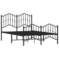 Thumbnail for Bettgestell mit Kopf- und Fußteil Metall Schwarz 120x200 cm